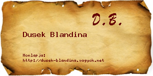 Dusek Blandina névjegykártya